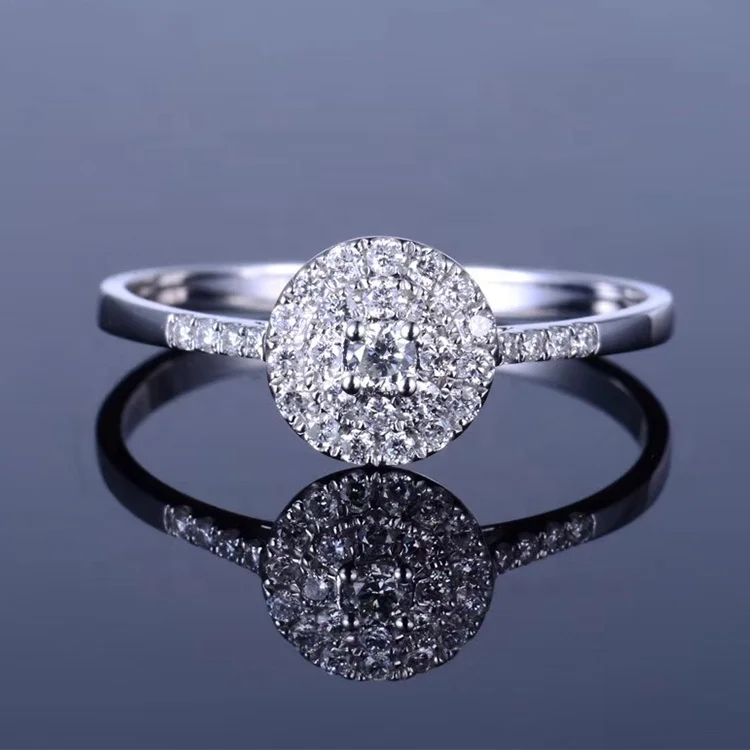 

18K Solid White Gold Moissanite Diamond Engagement Wedding Ring