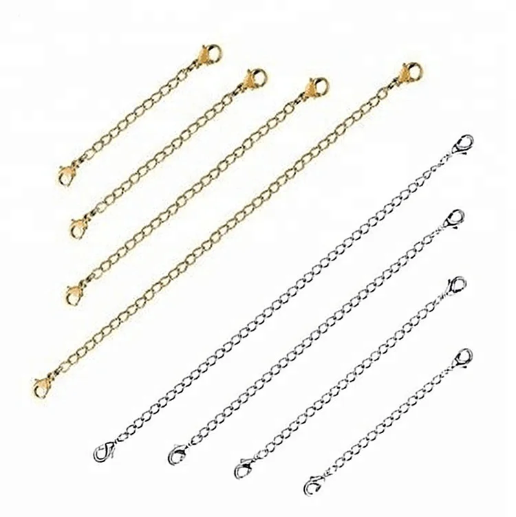 

Xus Handmade Jewelry Accessories Lobster Buckle and Tail stainless steel necklace extender chain, Gold