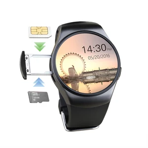Shenzhen manufacturing MTK2502C 1.3 Inch Round Screen IPS Smart Watch Phone KW18 With Heart rate monitor 2G SIM Card TF Card