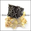 Vintage Jewelry Silver Polished Two Pillars of Wisdom Mason Signet Ring with Sun Pattern