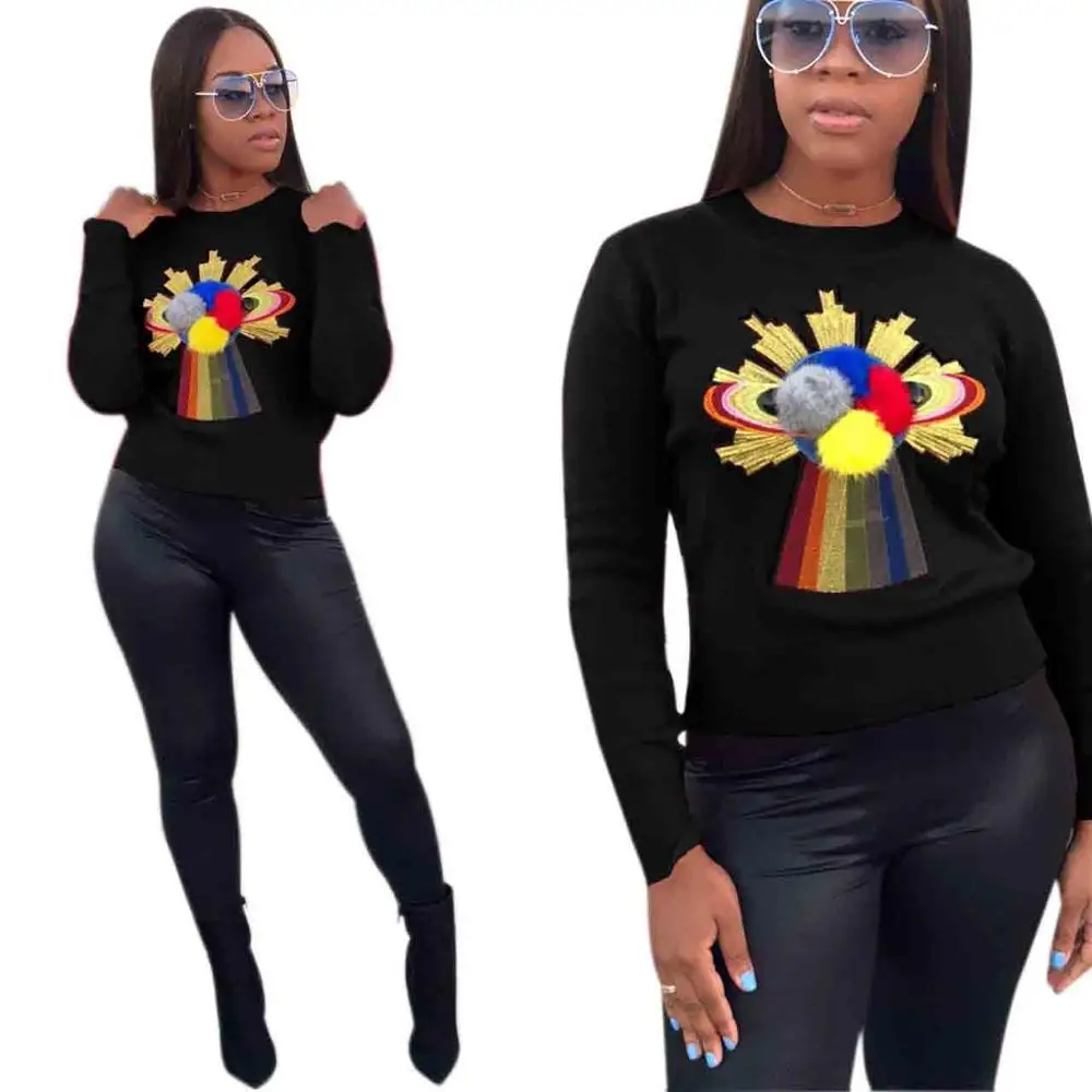 

FM-M813 Hot sale new arrival autumn cute loose woolen short women sweater, As picture shown