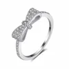 Sizes 5-9 925 Sterling Silver Plated Cubic Zirconia Bow Tie Ring Micro Pave Cubic Zirconia Bowtie Ring