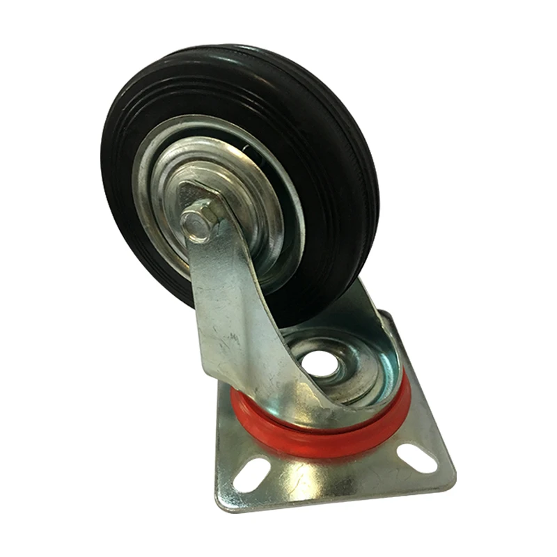 
Hot sale high quality heavy duty black caster rubber wheels with Steel Core 