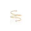 Longlive 925 sterling silver two Zircon bezel setting open twist ring