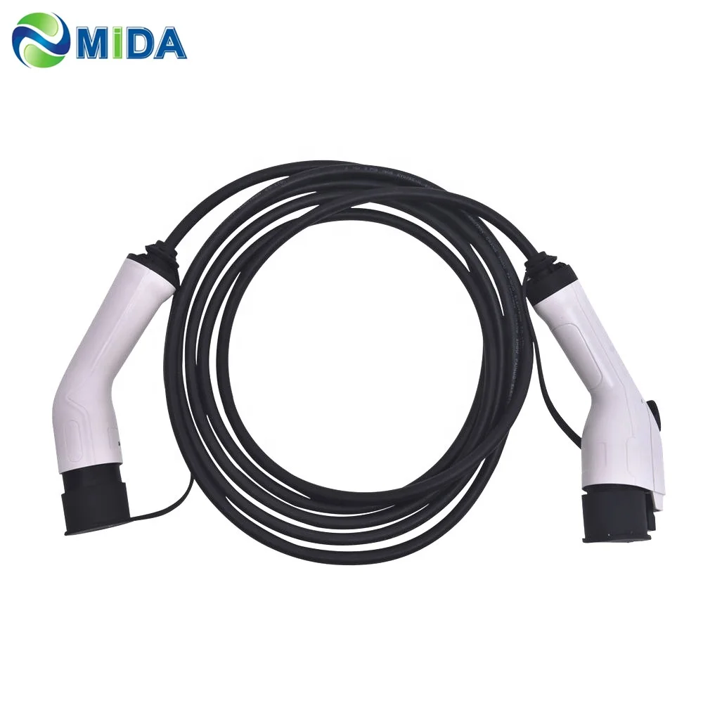 

MIDA Brand Type 1 to Type 2 Charge Lead 32A Single Phase with 5M EV Cable 3*6.0mm2+2*0.5mm2 Black