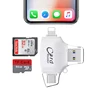 hot sale Memory card reader 4-in-1 OTG Card Reader for iPhone android otg mobile card reader