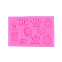 

cake decorating mold crown brand logo fondant silicone mold for chocolate candy bakeware