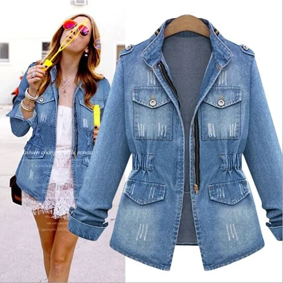 Compra chaquetas de jeans de mujer online al por mayor de