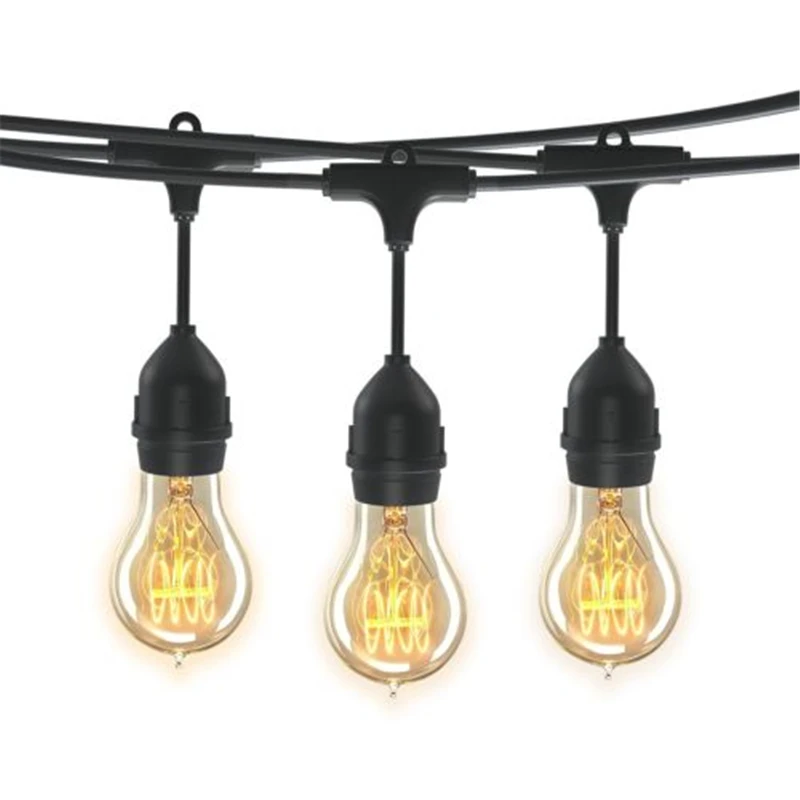 Wholesale New bulb light chain with 15 Incandescent 11W E27 Clear Bulbs For wedding garden party farm