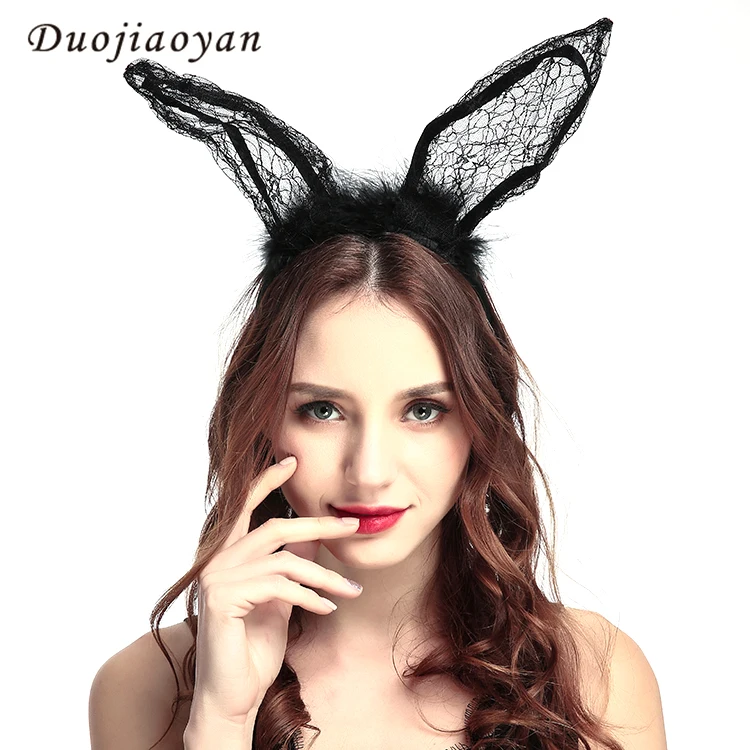 Wholesale Sexy Lace Rabbit Ears Headband Bunny Girls Hair Accessory For Costume Party Buy Long 