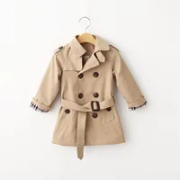 

2018 Winter new design best selling England style boy's outwear school girl's warm clothes children's double breasted wind coat