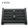 FANXI Classic Cabinet Black PU Leather Tilt Style Jewelry Rings Display Prop Stand Shop Showcase Exhibitor Finger Ring Holder