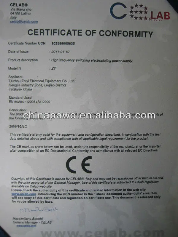 CE Certificate