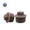 threaded square head plug 1/2" half inch malleable iron pipe fittings black cast pipe fittings