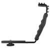 Heavy Duty L Shape Bracket with 2 Hot Shoe Mount for Video LED Light Camera Flash Camcorder Microphone Phone