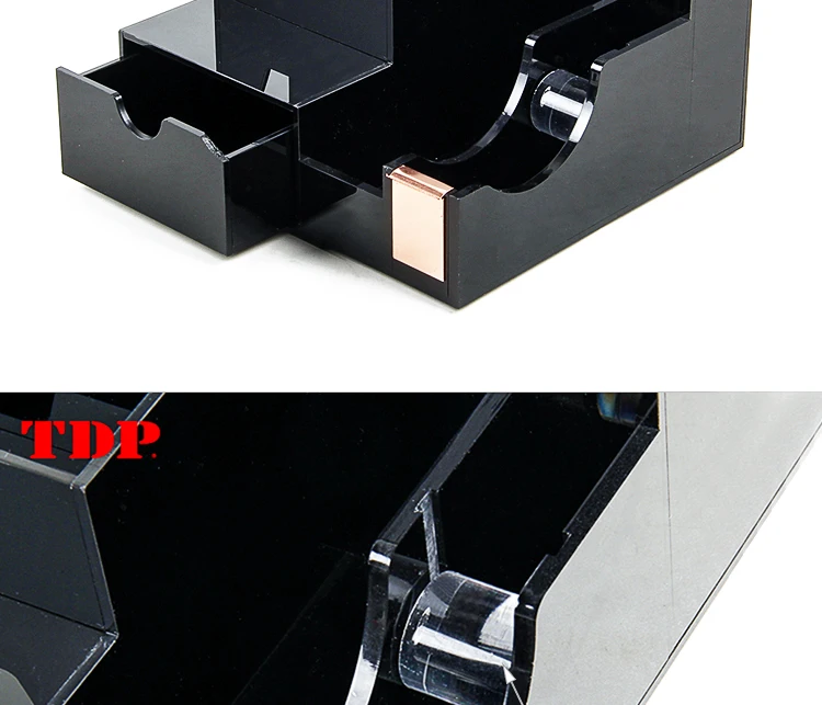 New Design Plexiglass Deluxe Black Acrylic Office Desk Organizer