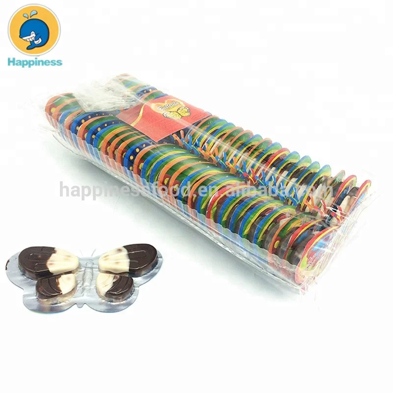 

18g colorful butterfly shape chocolate cream biscuit