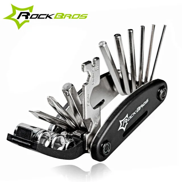 

ROCKBROS 16 in 1 Multifunction Bicycle Repair Tools Kit Hex Spoke Cycling Screwdriver Tools MTB Mountain Bike Repair Tool, Black