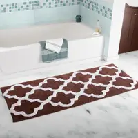 

Moroccan Pattern Extra Long Bathroom Rug Microfiber Washable Non-Slip Soft Absorbent Decorative Bath Mats Runner Floor Mat
