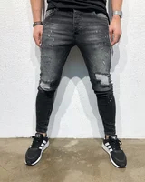 

70NK50 Fashion High Quality Customized Men's Hole Printing New Jeans