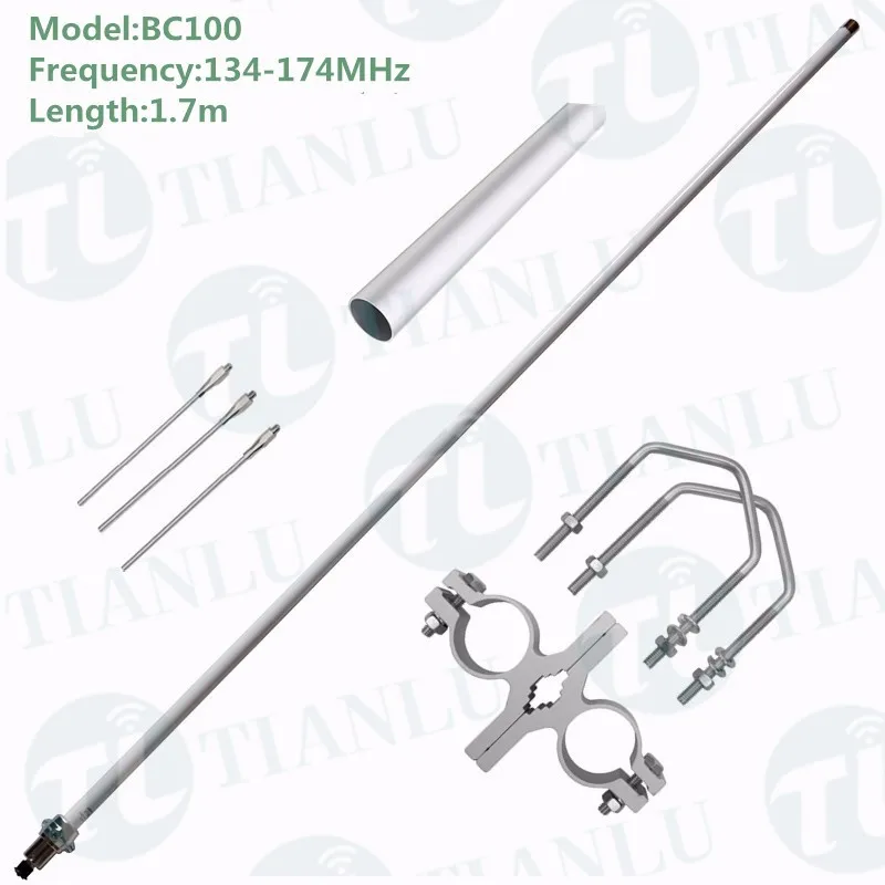 Tl Diamond Bc100 Vhf 134174mhz 1.7m Fiberglass Base Station Antenna