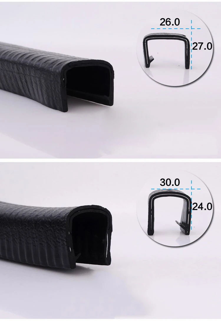 U Shape Steel Insert Car Auto Door Decorative Edge Trim Rubber Pvc Epdm
