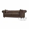 American Country Style Fabric Sofa Sets Brown Chesterfield Couch