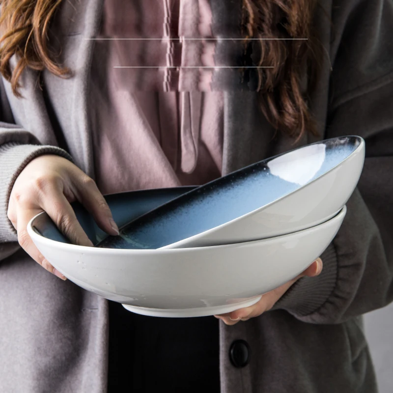 

Wholesale china factory cheap price stock USA and Europe white porcelain ceramic dinner serving bowl, Black