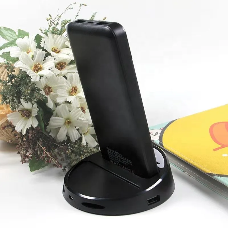 Vertical Qi Wireless Power bank Fast Charging stand For all smart phones