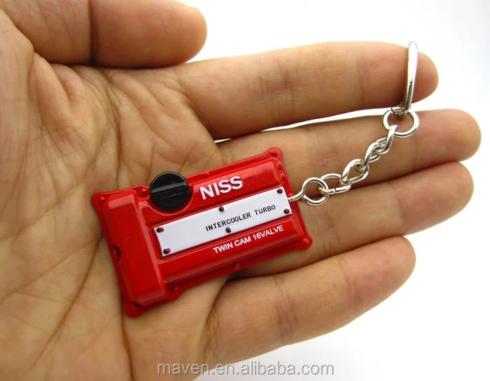 Zinc Alloy Sr20 Twin Cam Intercooler Turbo Engine Valve Cover Keychain Keyring