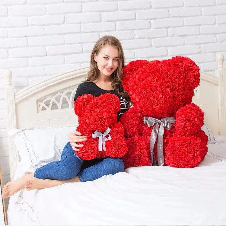 big flower teddy bear