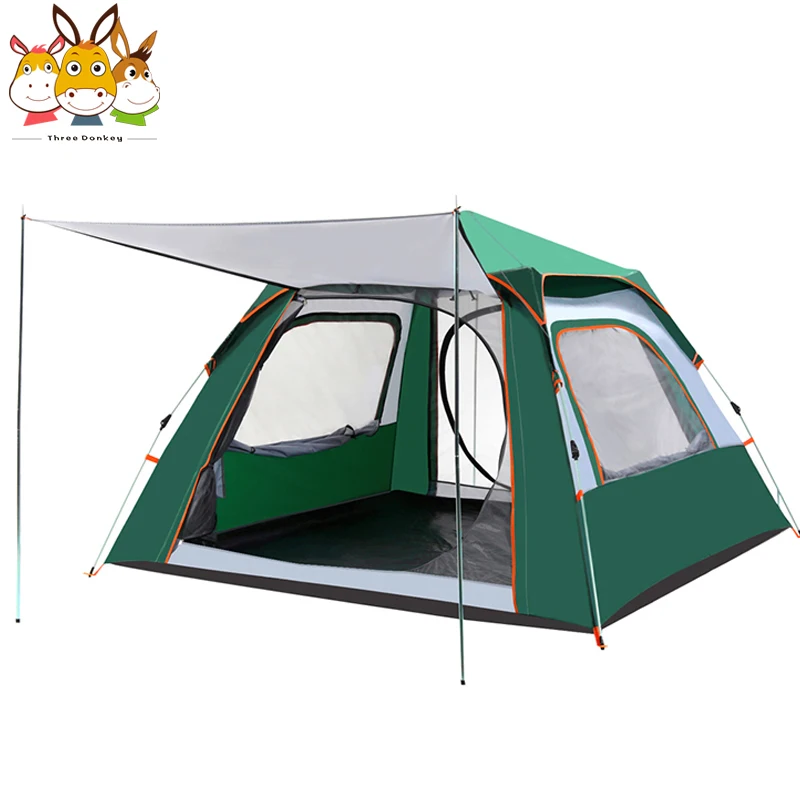 

2-4 Person Automatic Family Camping Tent Big Space Pop up Backpacking Dome Beach Tent UV Protection Portable Sun Shelter Tent, Customized