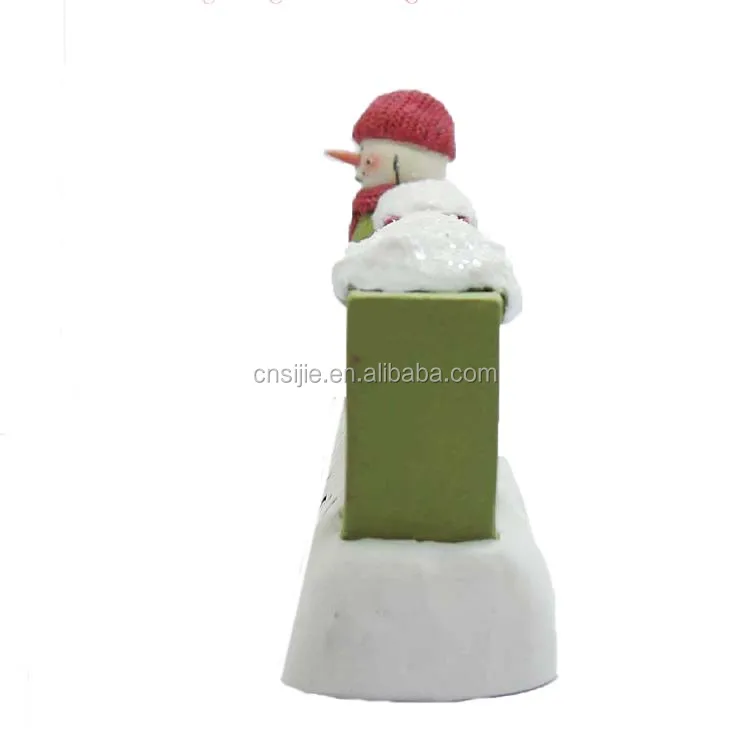 Brrr bead block on base w/snowman resin figure Christmas decoration supplies