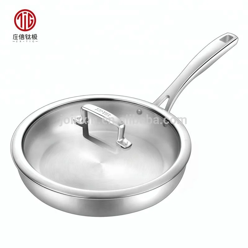 

Pure titanium healthy cookware non-stick frying pan egg frying wok pan, Silver gray