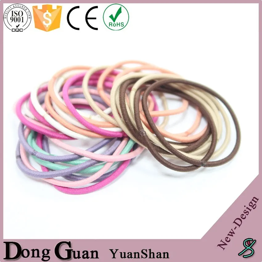 2mm Elastic Hair Rubber Bands Custom Made Ponytail Holder Colorful