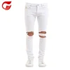 men twill fabric white sexy jeans pants with jeans hole