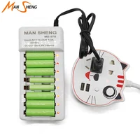 

Mansheng KTV dedicated battery charger DC 1.2v 150mA 1.5V battery charger Ni-MH AA/AAA 8 Bay Rechargeable Battery