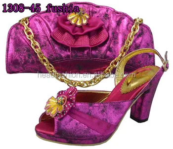 fuchsia shoes and bag