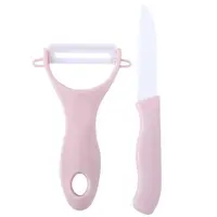 

Ceramic Knife 2Pcs/Set Kitchen Knives Peeler Set Plastic Handle Home Fruit Peeling Slices Scrape Tools