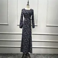 

2019 Manufacturer directly supply Front pleat with button design turkish abaya dress with belt islamic clothing