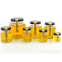 

Best price 280ml hexagonal glass jars for honey with twist off cap