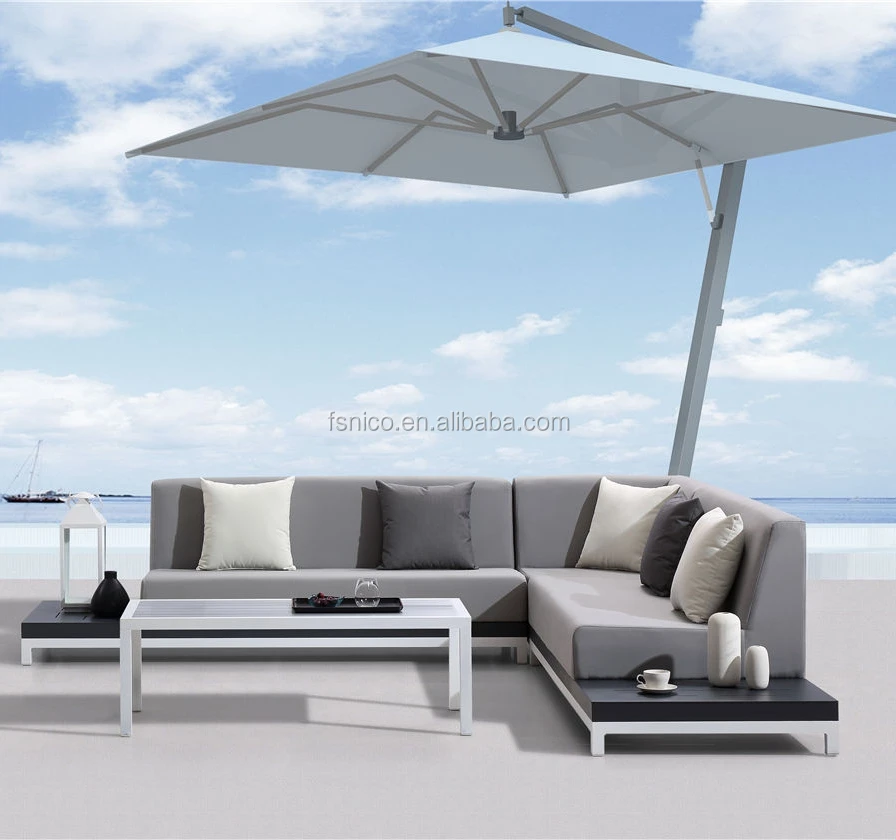 New Design Aluminium Waterproof Fabric Gray Garden Outdoor Sofa