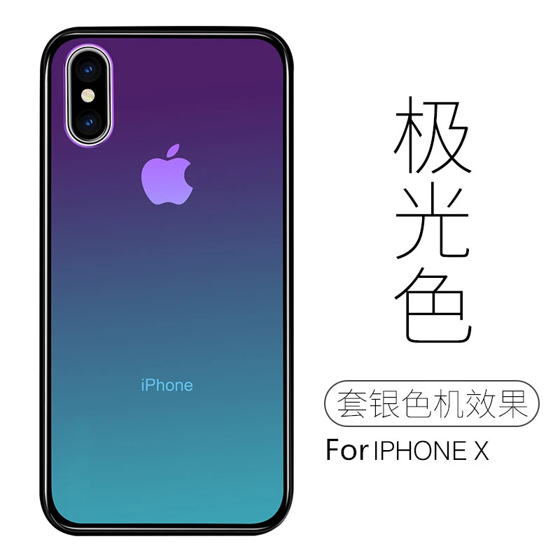 

Tempered Glass Colorful Back Cover Case for iPhone X XS XR MAX, 5 colors