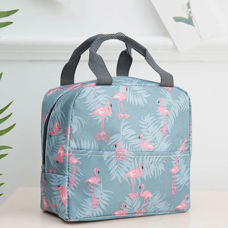 

Front Pocket Zipper Closure Nylon Insulated Lunch Bag Cooler Tote Bag For Woman Man Work Picnic, 7 colors in stock
