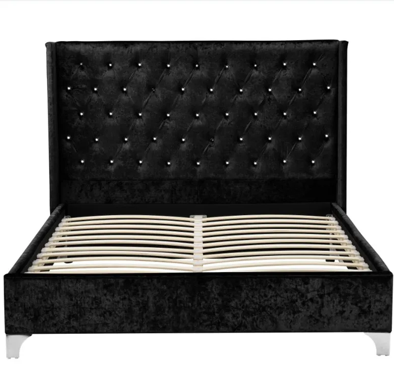 Ottoman Black King Size Storage Led Fabric Bed Buy Lift Up Crushed