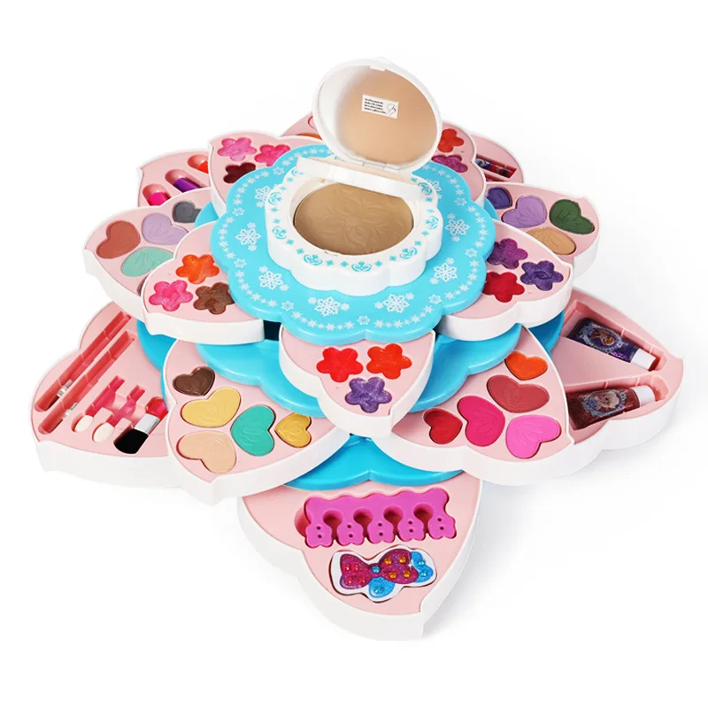 
Disney Frozen cute blooming flower cosmetic toys make up set Light up mirror makeup set kor kids 