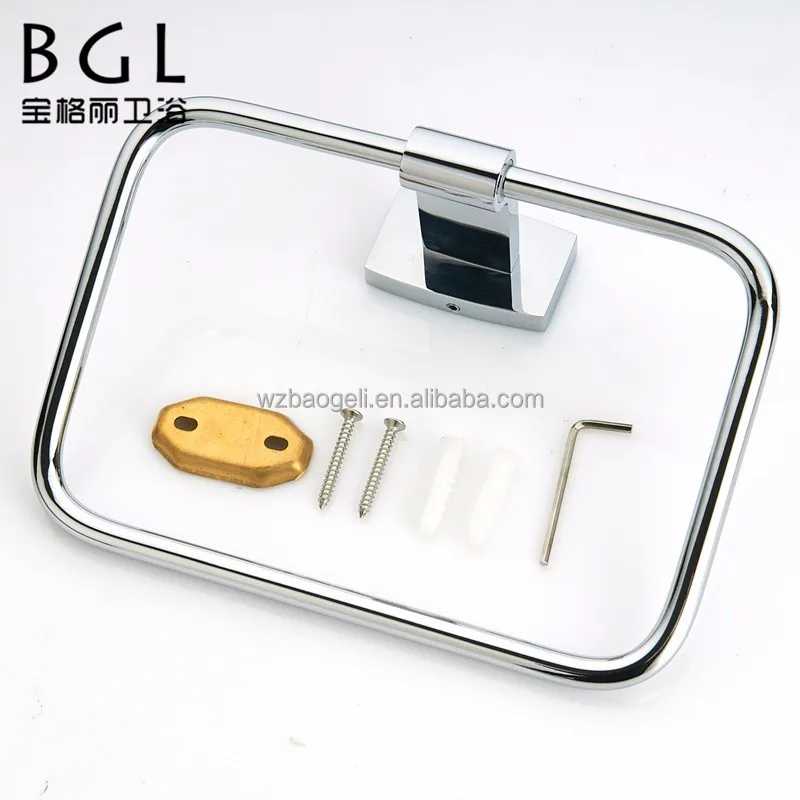 
China Manufacturer Morden Bathroom Accessory Set Brass Stainless Steel 304 Chrome Wall Mount Bathroom Fitting Towel Ring 