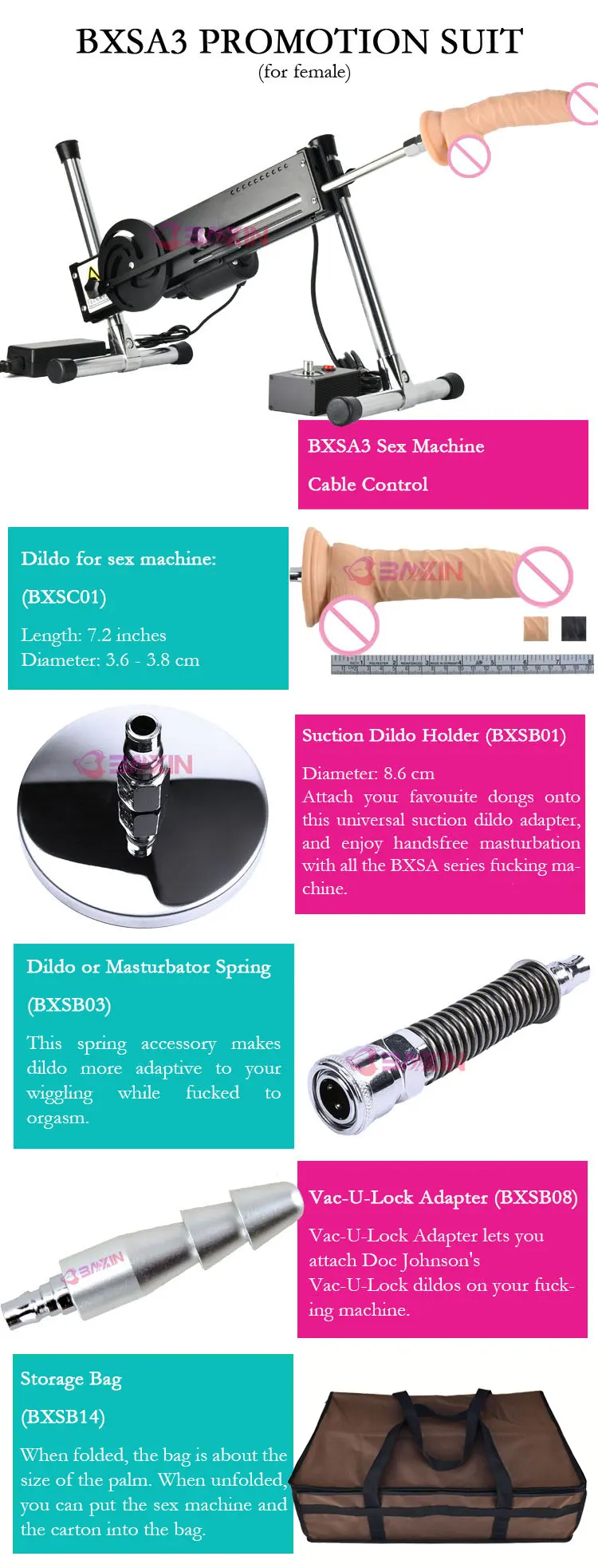 Wholesale Baxin Custom Made Oem Odm BXSA3 Diy Thrusting Sex Machine Gun Promotie Suite Voor Vrouwen Vrouwelijke From m.alibaba