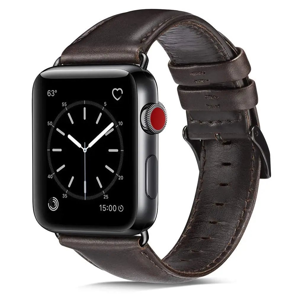 

Best Quality Single Tour Replacement Strap Stainless Metal Buckle Leather Band for Apple Watch 38mm 42mm, Silver;black;gold;rose gold. space grey and so on