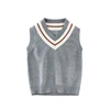 2019 high quality durable boys sleeveless V collar jacket with pullover knitted sweater jackets vest